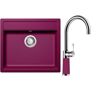 Set Schock S9-6 (dřez Mono N-100 Berry + baterie SC-520 Berry)