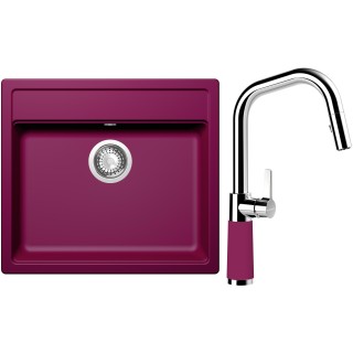 Set Schock S9-9 (dřez Mono N-100 Berry + baterie SC-530.120 Berry)