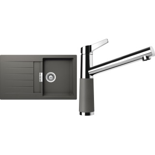 Set Schock S1-4 (dřez Signus D-100 Silverstone + baterie SC-510 Silverstone)