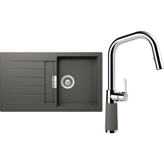 Set Schock S1-9 (dřez Signus D-100 Silverstone + baterie SC-530.120 Silverstone)