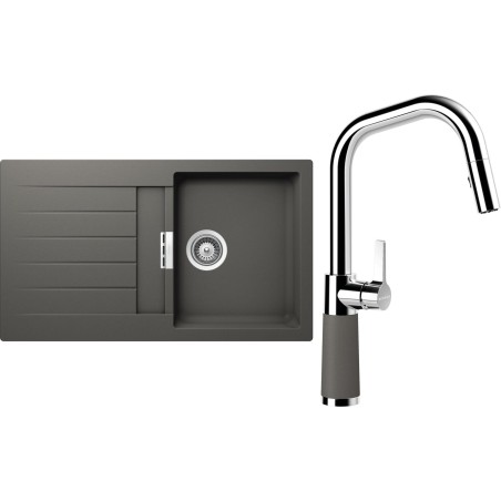 Set Schock S1-9 (dřez Signus D-100 Silverstone + baterie SC-530.120 Silverstone)