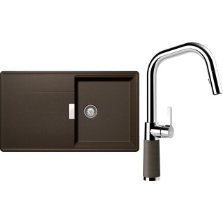 Set Schock S16-9 (dřez Tia D-100 Bronze + baterie SC-530.120 Bronze)