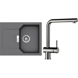 Set Schock S18-5 (dřez Manhattan D-100XS Croma + baterie Epos Nerezový vzhled)