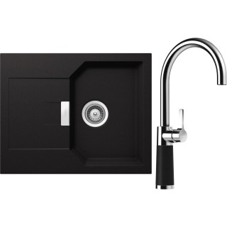 Set Schock S18-8 (dřez Manhattan D-100XS Nero + baterie SC-520 Nero)