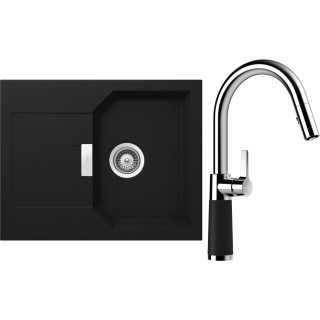 Set Schock S18-9 (dřez Manhattan D-100XS Onyx + baterie SC-520.120 Onyx)