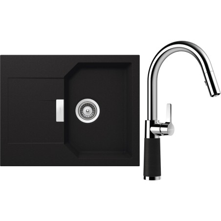 Set Schock S18-9 (dřez Manhattan D-100XS Onyx + baterie SC-520.120 Onyx)