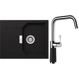 Set Schock S18-10 (dřez Manhattan D-100XS Onyx + baterie SC-530 Onyx)