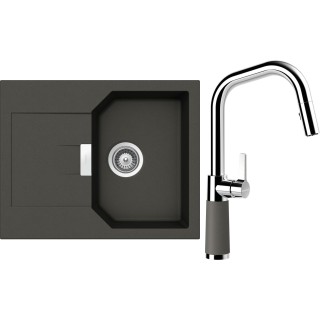 Set Schock S18-11 (dřez Manhattan D-100XS Asphalt + baterie SC-530.120 Asphalt)