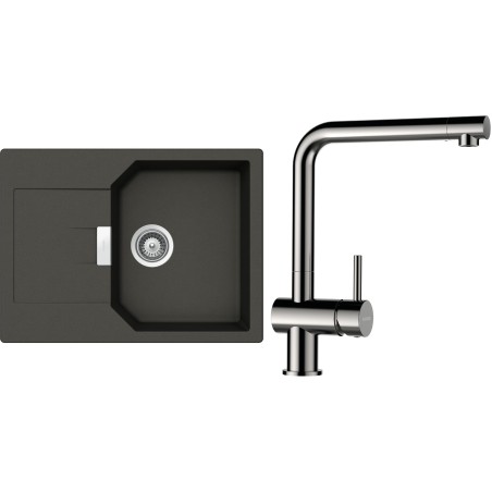 Set Schock S19-5 (dřez Manhattan D-100S Asphalt + baterie Epos Nerezový vzhled)