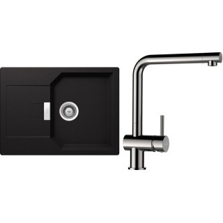 Set Schock S19-5 (dřez Manhattan D-100S Nero + baterie Epos Nerezový vzhled)