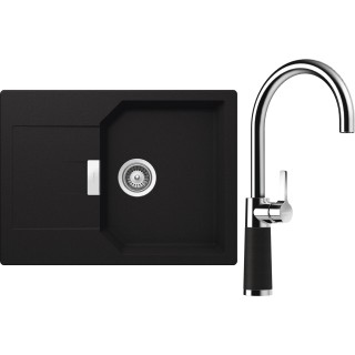 Set Schock S19-8 (dřez Manhattan D-100S Onyx + baterie SC-520 Onyx)