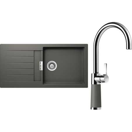 Set Schock S2-6 (dřez Signus D-100L Silverstone + baterie SC-520 Silverstone)