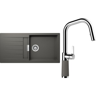 Set Schock S2-9 (dřez Signus D-100L Silverstone + baterie SC-530.120 Silverstone)