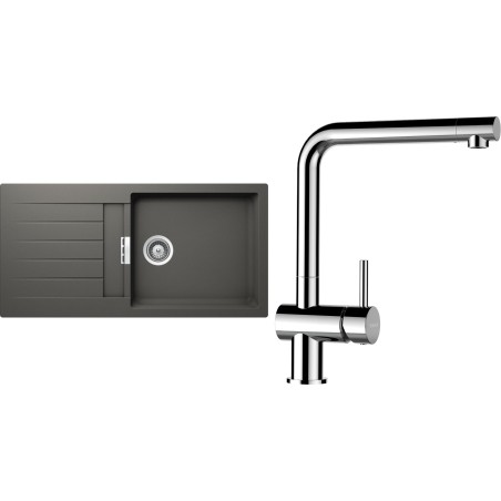 Set Schock S2-12 (dřez Signus D-100L Silverstone + baterie Epos Chrom)