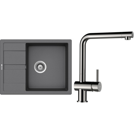 Set Schock S20-5 (dřez Manhattan D-100 Croma + baterie Epos Nerezový vzhled)