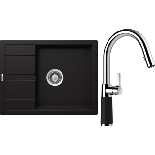 Set Schock S20-9 (dřez Manhattan D-100 Nero + baterie SC-520.120 Nero)