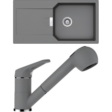 Set Schock S21-2 (dřez Manhattan D-100L Croma + baterie Cosmo.120 Croma)