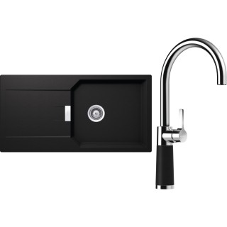 Set Schock S21-8 (dřez Manhattan D-100L Nero + baterie SC-520 Nero)