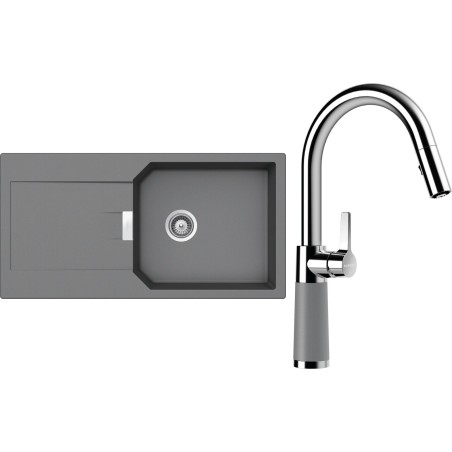 Set Schock S21-9 (dřez Manhattan D-100L Croma + baterie SC-520.120 Croma)