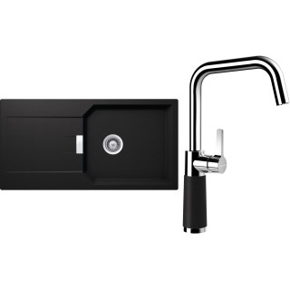 Set Schock S21-10 (dřez Manhattan D-100L Nero + baterie SC-530 Nero)