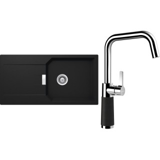 Set Schock S21-10 (dřez Manhattan D-100L Onyx + baterie SC-530 Onyx)