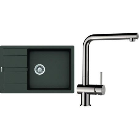 Set Schock S22-5 (dřez Manhattan D-100LS Asphalt + baterie Epos Nerezový vzhled)