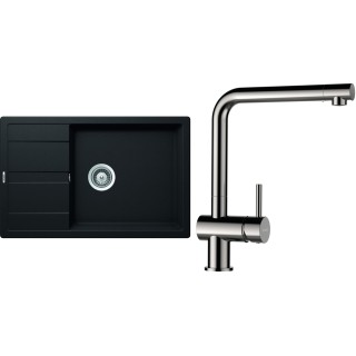 Set Schock S22-5 (dřez Manhattan D-100LS Nero + baterie Epos Nerezový vzhled)