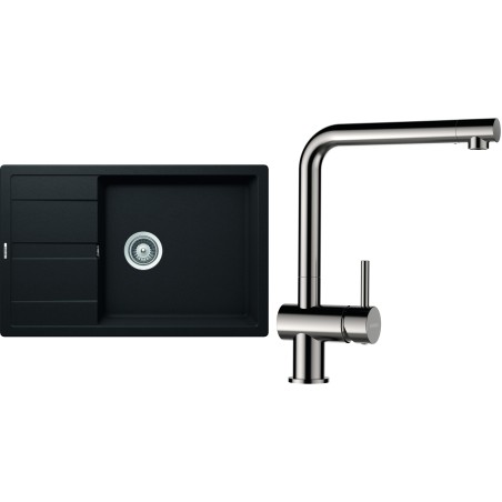 Set Schock S22-5 (dřez Manhattan D-100LS Nero + baterie Epos Nerezový vzhled)