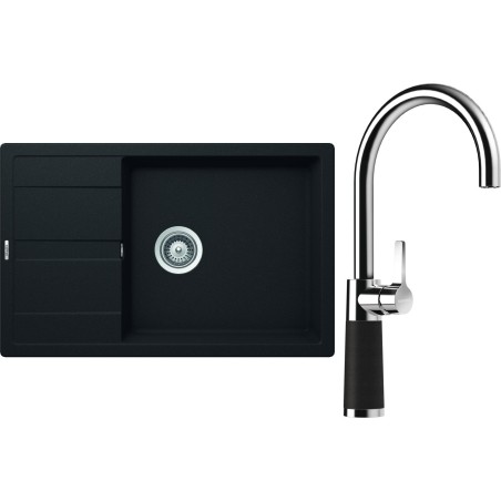 Set Schock S22-8 (dřez Manhattan D-100LS Onyx + baterie SC-520 Onyx)