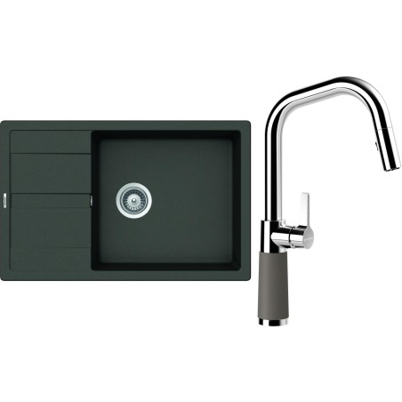 Set Schock S22-11 (dřez Manhattan D-100LS Asphalt + baterie SC-530.120 Asphalt)