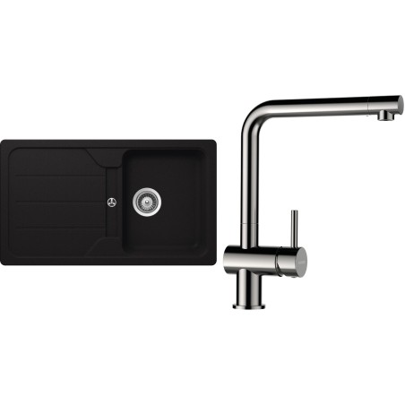 Set Schock S25-5 (dřez Formhaus D-100 Onyx + baterie Epos Nerezový vzhled)