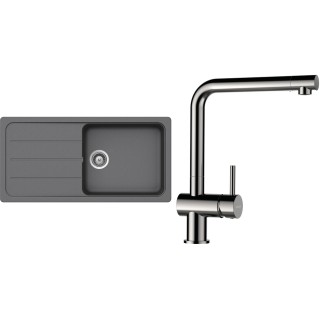 Set Schock S26-5 (dřez Formhaus D-100L Croma + baterie Epos Nerezový vzhled)