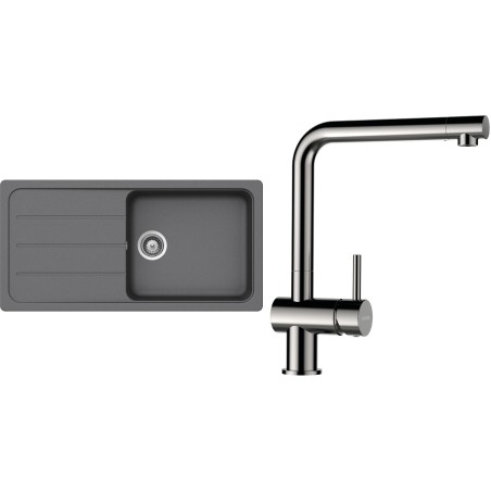 Set Schock S26-5 (dřez Formhaus D-100L Croma + baterie Epos Nerezový vzhled)