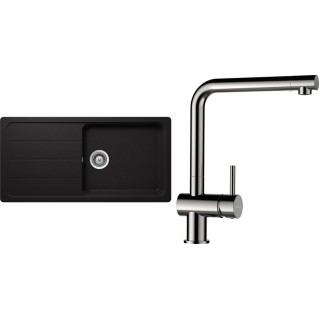 Set Schock S26-5 (dřez Formhaus D-100L Nero + baterie Epos Nerezový vzhled)