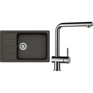 Set Schock S27-5 (dřez Formhaus D-100LS Asphalt + baterie Epos Nerezový vzhled)