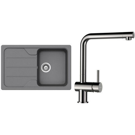 Set Schock S28-5 (dřez Formhaus D-100S Croma + baterie Epos Nerezový vzhled)