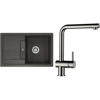 Set Schock S30-5 (dřez Lima D-100S Asphalt + baterie Epos Nerezový vzhled)