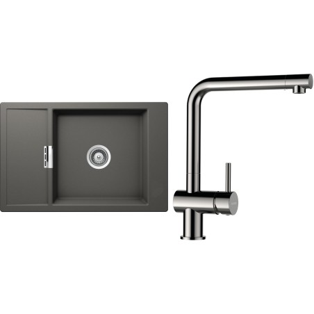 Set Schock S4-3 (dřez Mono D-100XS Silverstone + baterie Epos Nerezový vzhled)