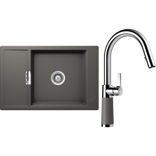 Set Schock S4-7 (dřez Mono D-100XS Silverstone + baterie SC-520.120 Silverstone)