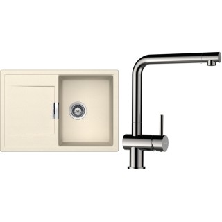 Set Schock S5-3 (dřez Mono D-100S Magnolia + baterie Epos Nerezový vzhled)