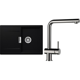 Set Schock S5-3 (dřez Mono D-100S Puro + baterie Epos Nerezový vzhled)