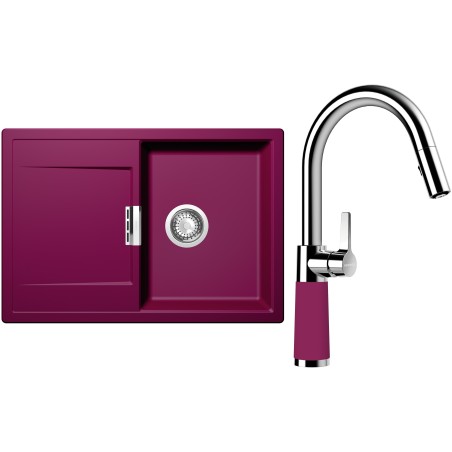 Set Schock S5-7 (dřez Mono D-100S Berry + baterie SC-520.120 Berry)