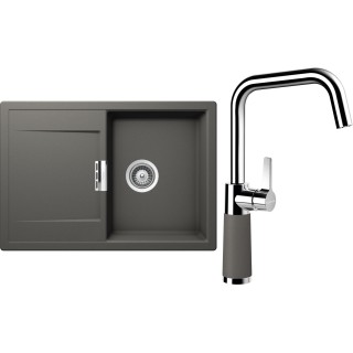 Set Schock S5-8 (dřez Mono D-100S Silverstone + baterie SC-530 Silverstone)