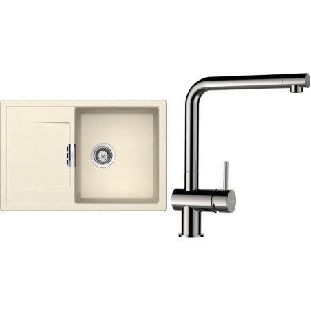 Set Schock S6-3 (dřez Mono D-100 Magnolia + baterie Epos Nerezový vzhled)