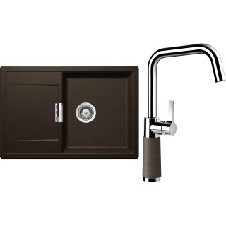 Set Schock S6-8 (dřez Mono D-100 Bronze + baterie SC-530 Bronze)