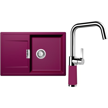 Set Schock S6-8 (dřez Mono D-100 Berry + baterie SC-530 Berry)