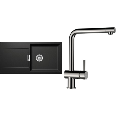 Set Schock S8-3 (dřez Mono D-100L Stone + baterie Epos Nerezový vzhled)