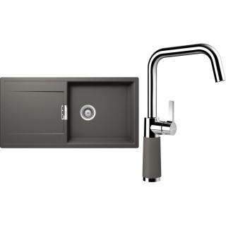 Set Schock S8-8 (dřez Mono D-100L Silverstone + baterie SC-530 Silverstone)