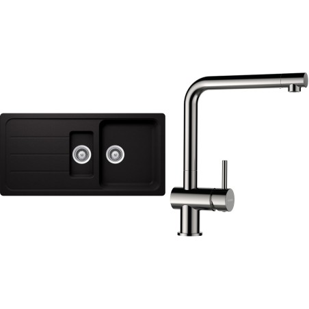 Set Schock S29-5 (dřez Formhaus D-150L Nero + baterie Epos Nerezový vzhled)