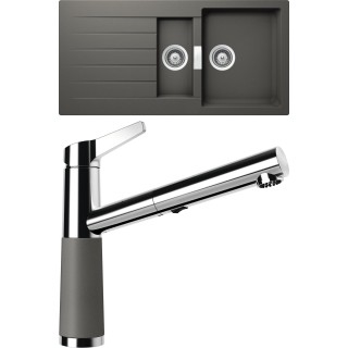 Set Schock S3-5 (dřez Signus D-150 Silverstone + baterie SC-510.120 Silverstone)